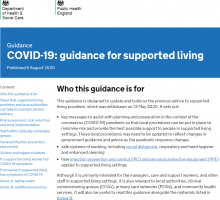 COVID-19: Guidance for supported living